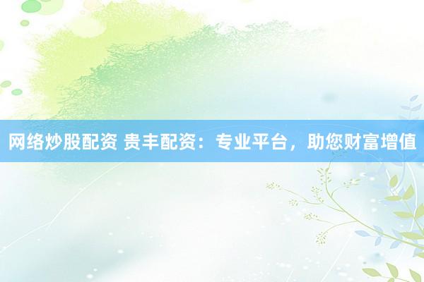 网络炒股配资 贵丰配资：专业平台，助您财富增值