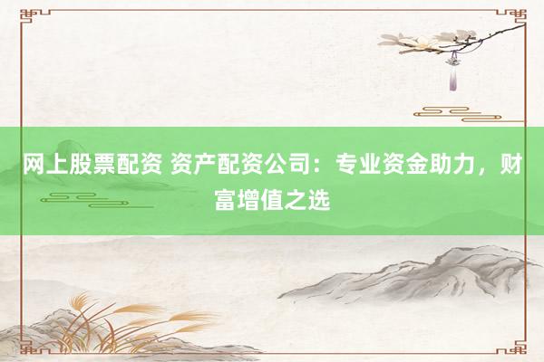 网上股票配资 资产配资公司：专业资金助力，财富增值之选