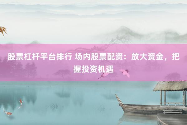 股票杠杆平台排行 场内股票配资：放大资金，把握投资机遇
