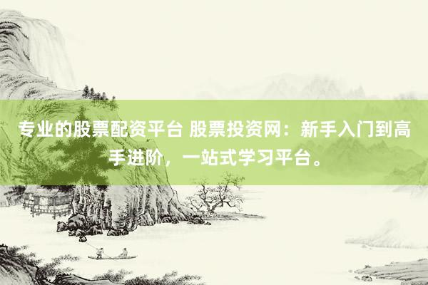 专业的股票配资平台 股票投资网：新手入门到高手进阶，一站式学习平台。