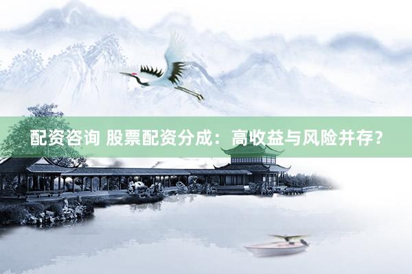 配资咨询 股票配资分成：高收益与风险并存？